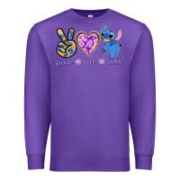Purple peace love stitch Premium Sweatshirt - texasbilliewilder