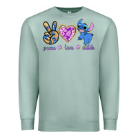 Seafoam peace love stitch Premium Sweatshirt - texasbilliewilder