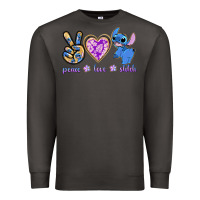 Smoke peace love stitch Premium Sweatshirt - texasbilliewilder