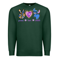 Sports Green peace love stitch Premium Sweatshirt - texasbilliewilder