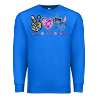 True Royal peace love stitch Premium Sweatshirt - texasbilliewilder