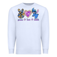 White peace love stitch Premium Sweatshirt - texasbilliewilder
