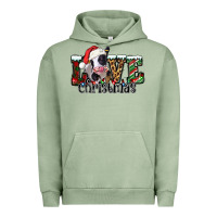 Pigment Oil Green love Christmas cow Urban Hoodie - Jasminsmagicworld