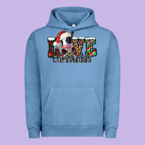 Love Christmas Cow Urban Hoodie Designed By Jasminsmagicworld