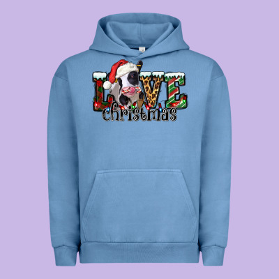Love Christmas Cow Urban Hoodie Designed By Jasminsmagicworld