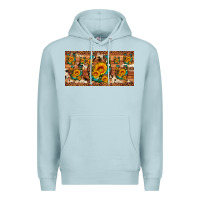 Blue Mist sunflower gemstone leopard cowhide horseshoe license plate Premium Hoodie - Artiststas