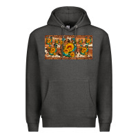 Charcoal Heather sunflower gemstone leopard cowhide horseshoe license plate Premium Hoodie - Artiststas