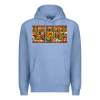 Colony Blue sunflower gemstone leopard cowhide horseshoe license plate Premium Hoodie - Artiststas