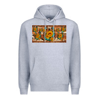 Heather Grey sunflower gemstone leopard cowhide horseshoe license plate Premium Hoodie - Artiststas