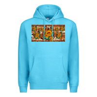 Ocean Blue sunflower gemstone leopard cowhide horseshoe license plate Premium Hoodie - Artiststas