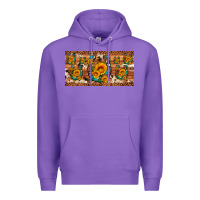 Purple sunflower gemstone leopard cowhide horseshoe license plate Premium Hoodie - Artiststas