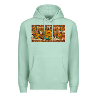 Seafoam sunflower gemstone leopard cowhide horseshoe license plate Premium Hoodie - Artiststas