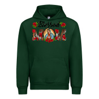 Forest Green blessed mom lady of guadalupe Urban Hoodie - BarkalooDesign