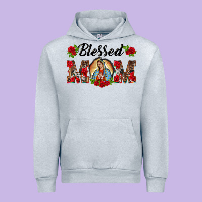 Blessed Mom Lady Of Guadalupe Urban Hoodie Designed By Barkaloodesign