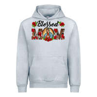 Heather Grey blessed mom lady of guadalupe Urban Hoodie - BarkalooDesign