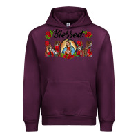 Mauve Wine blessed mom lady of guadalupe Urban Hoodie - BarkalooDesign