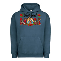 Pigment Midnight Navy blessed mom lady of guadalupe Urban Hoodie - BarkalooDesign