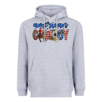 Heather Grey American cowboy Heavyweight Hoodie - Zillion Design Studio