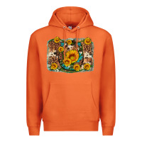 Carrot sunflower gemstone leopard cowhide horseshoe background Premium Hoodie - Artiststas