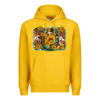 Lemon sunflower gemstone leopard cowhide horseshoe background Premium Hoodie - Artiststas
