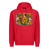 Red sunflower gemstone leopard cowhide horseshoe background Premium Hoodie - Artiststas