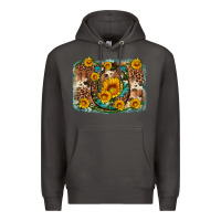Smoke sunflower gemstone leopard cowhide horseshoe background Premium Hoodie - Artiststas
