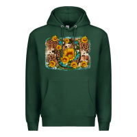 Sports Green sunflower gemstone leopard cowhide horseshoe background Premium Hoodie - Artiststas