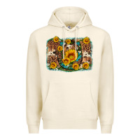 Tofu sunflower gemstone leopard cowhide horseshoe background Premium Hoodie - Artiststas