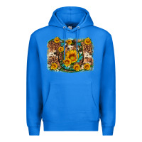 True Royal sunflower gemstone leopard cowhide horseshoe background Premium Hoodie - Artiststas