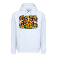White sunflower gemstone leopard cowhide horseshoe background Premium Hoodie - Artiststas