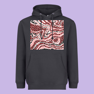 Pinky Leopard And Cowhide Valentine's Day Heavyweight Hoodie Designed By Ranaportraitstore