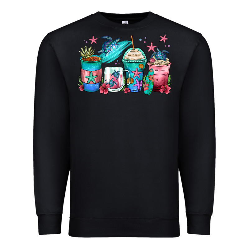 Turtle Coffee Cups Premium Sweatshirt by Zillion Design Studio | Teevron