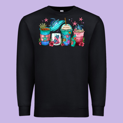 Turtle Coffee Cups Premium Sweatshirt Designed By Zillion Design Studio