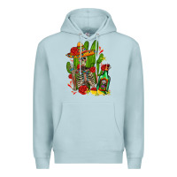 Blue Mist skeleton with sombrero and tequila Premium Hoodie - AdoDesignShop