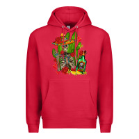 Cardinal skeleton with sombrero and tequila Premium Hoodie - AdoDesignShop
