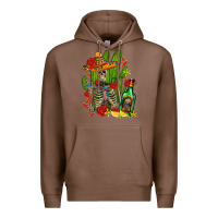 Chestnut skeleton with sombrero and tequila Premium Hoodie - AdoDesignShop