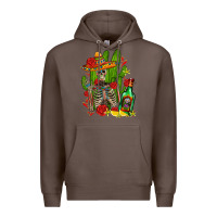 Coffee skeleton with sombrero and tequila Premium Hoodie - AdoDesignShop
