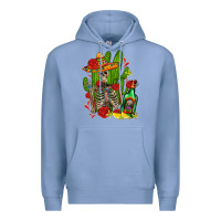 Colony Blue skeleton with sombrero and tequila Premium Hoodie - AdoDesignShop