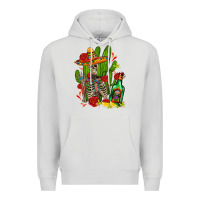 Dove Grey skeleton with sombrero and tequila Premium Hoodie - AdoDesignShop