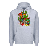 Heather Grey skeleton with sombrero and tequila Premium Hoodie - AdoDesignShop