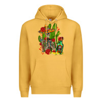 Mustard skeleton with sombrero and tequila Premium Hoodie - AdoDesignShop