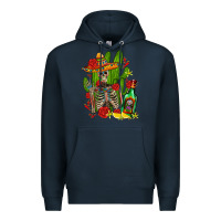 Navy skeleton with sombrero and tequila Premium Hoodie - AdoDesignShop