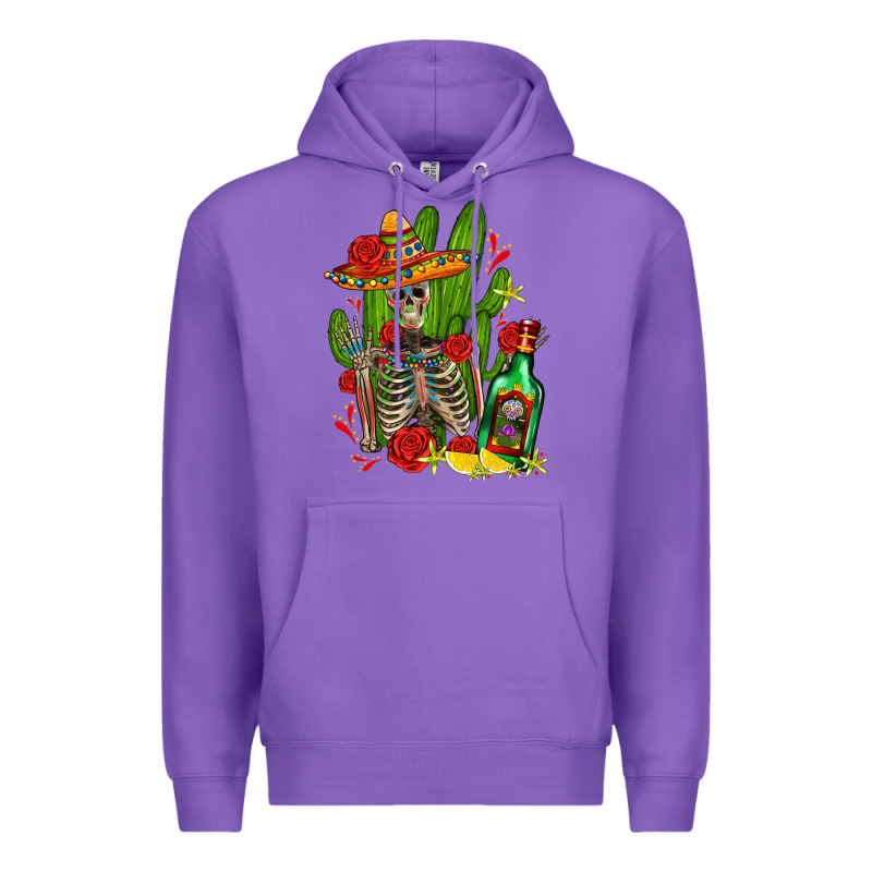 Skeleton With Sombrero And Tequila Premium Hoodie by AdoDesignShop | Teevron