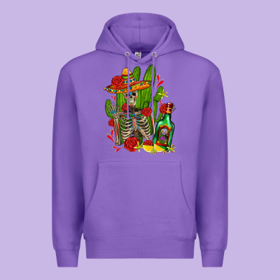 Skeleton With Sombrero And Tequila Premium Hoodie Designed By Adodesignshop
