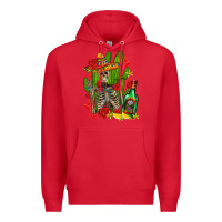 Red skeleton with sombrero and tequila Premium Hoodie - AdoDesignShop