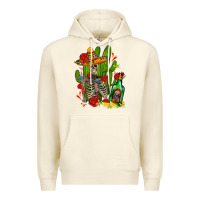 Sandshell skeleton with sombrero and tequila Premium Hoodie - AdoDesignShop