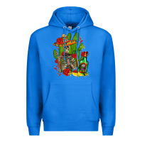 True Royal skeleton with sombrero and tequila Premium Hoodie - AdoDesignShop