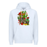 White skeleton with sombrero and tequila Premium Hoodie - AdoDesignShop