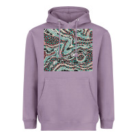 Lavender pink and turquoise cowhide and leopard Heavyweight Hoodie - RanaPortraitStore