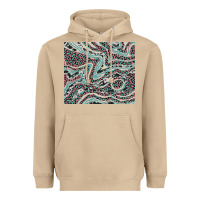 Mushroom pink and turquoise cowhide and leopard Heavyweight Hoodie - RanaPortraitStore
